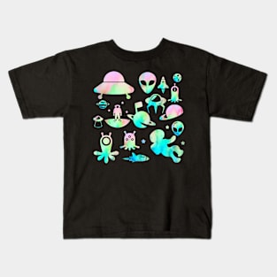 Pastel Space Medley Kids T-Shirt